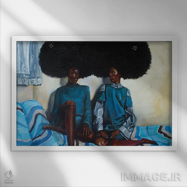 تابلو برادر من و من اثر آلو پروسپر - نمای قابدار سفید