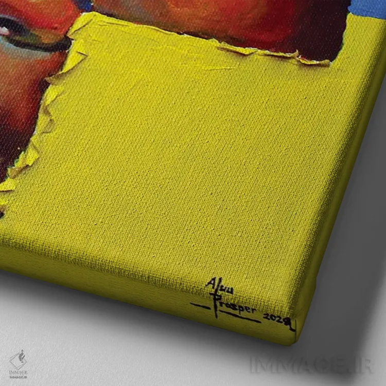 تابلو کمپوزیسیون شماره یک اثر آلو پروسپر - نمای نزدیک بافت بوم