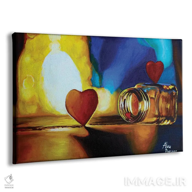تابلو شیشهٔ قلبها اثر آلو پروسپر - نمای پرسپکتیو محصول