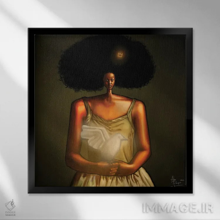 تابلو طرفدار صلح اثر آلو پروسپر - نمای قابدار مشکی