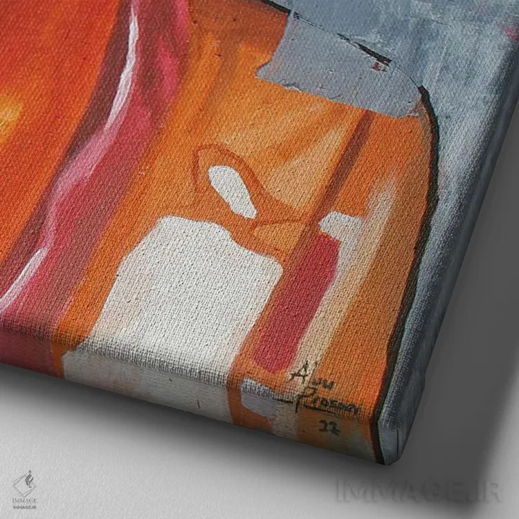 تابلو دختر غربی اثر آلو پروسپر - نمای نزدیک بافت بوم