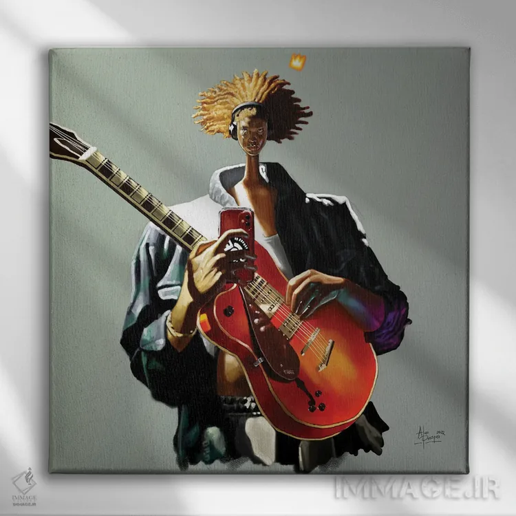 تابلو موسیقی من و من اثر آلو پروسپر - نمای روبهرو روی دیوار