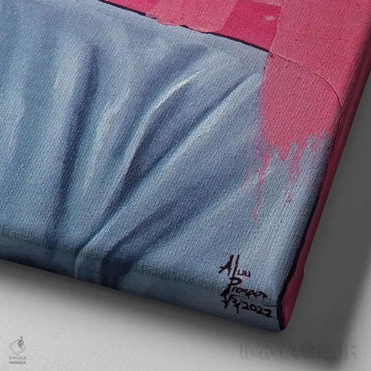 تابلو پرترهٔ بانویی با حلقهٔ بینی اثر آلو پروسپر - نمای نزدیک بافت بوم