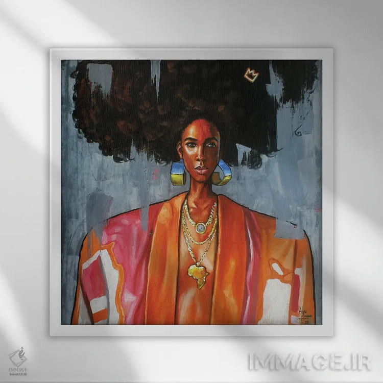 تابلو دختر غربی اثر آلو پروسپر - نمای قابدار سفید