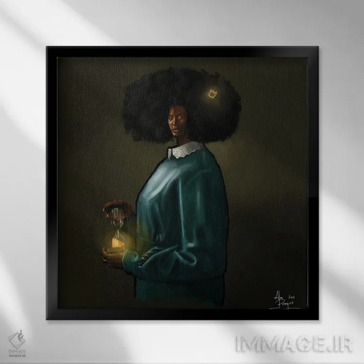 تابلو زمان فرا رسیده است اثر آلو پروسپر - نمای قابدار مشکی