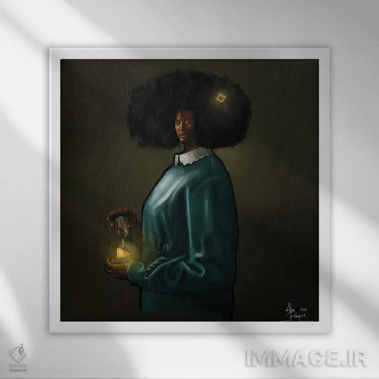 تابلو زمان فرا رسیده است اثر آلو پروسپر - نمای قابدار سفید