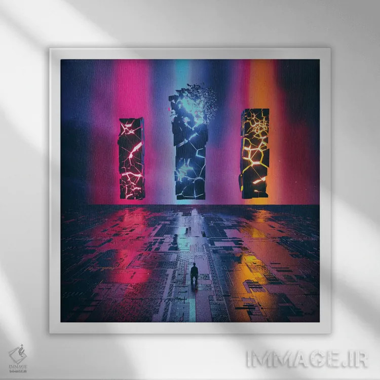 تابلو فوبار ۱۰ هزار (Fubar10K) اثر آدام پریستر - نمای قابدار سفید