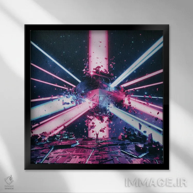 تابلو ستارهٔ جهنم اثر آدام پریستر - نمای قابدار مشکی