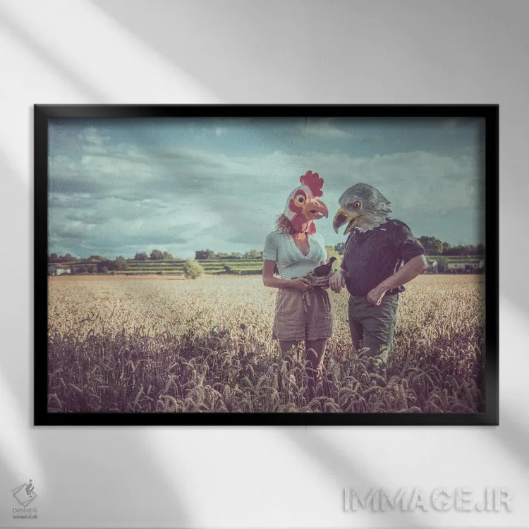 تابلو پرترهٔ خانوادگی III اثر آلساندرو پاسرینی - نمای قابدار مشکی