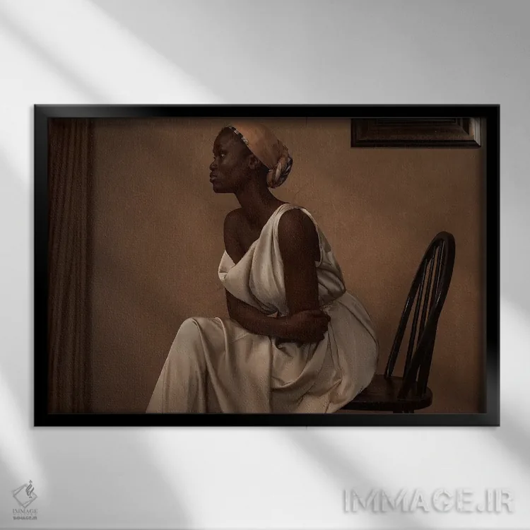 تابلو سیمبی (نام خاص آفریقایی) اثر آدنیران آدسانیا - نمای قابدار مشکی