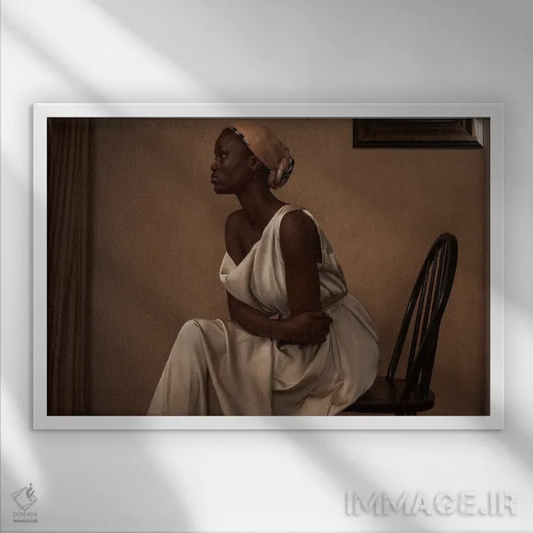 تابلو سیمبی (نام خاص آفریقایی) اثر آدنیران آدسانیا - نمای قابدار سفید