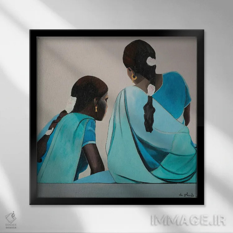 تابلو پلاور، هند (گفتگو یا مناظره - در پرانتز) اثر آن دو پلنتی - نمای قابدار مشکی