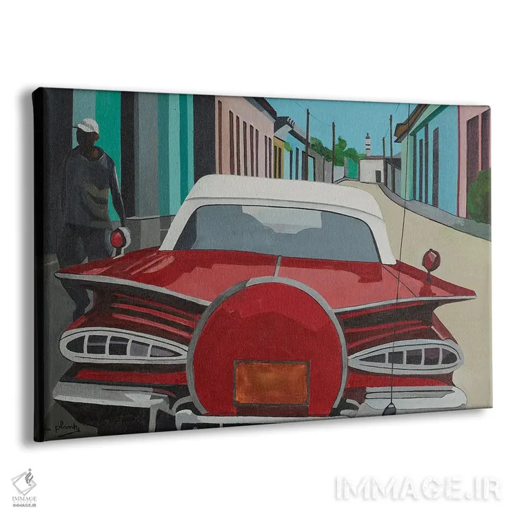 تابلو ماشین قرمز، کوبا اثر آن دو پلنتی - نمای پرسپکتیو محصول