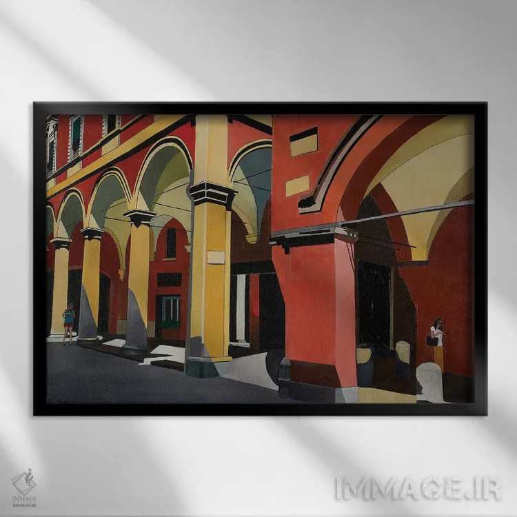 تابلو پیادهروی در بولونیا، ایتالیا اثر آن دو پلنتی - نمای قابدار مشکی