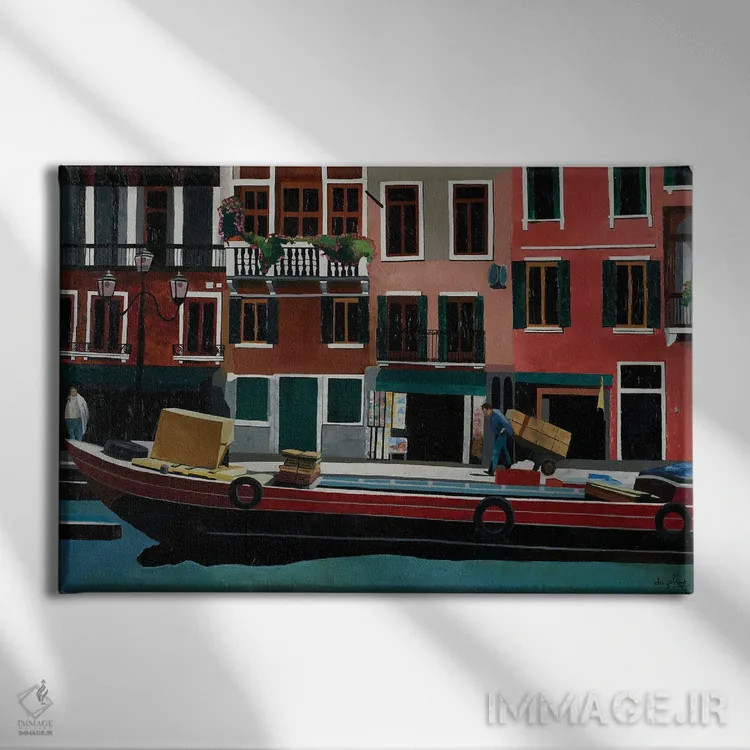 تابلو ونیز پرتلاش، ایتالیا اثر آن دو پلنتی - نمای روبهرو روی دیوار