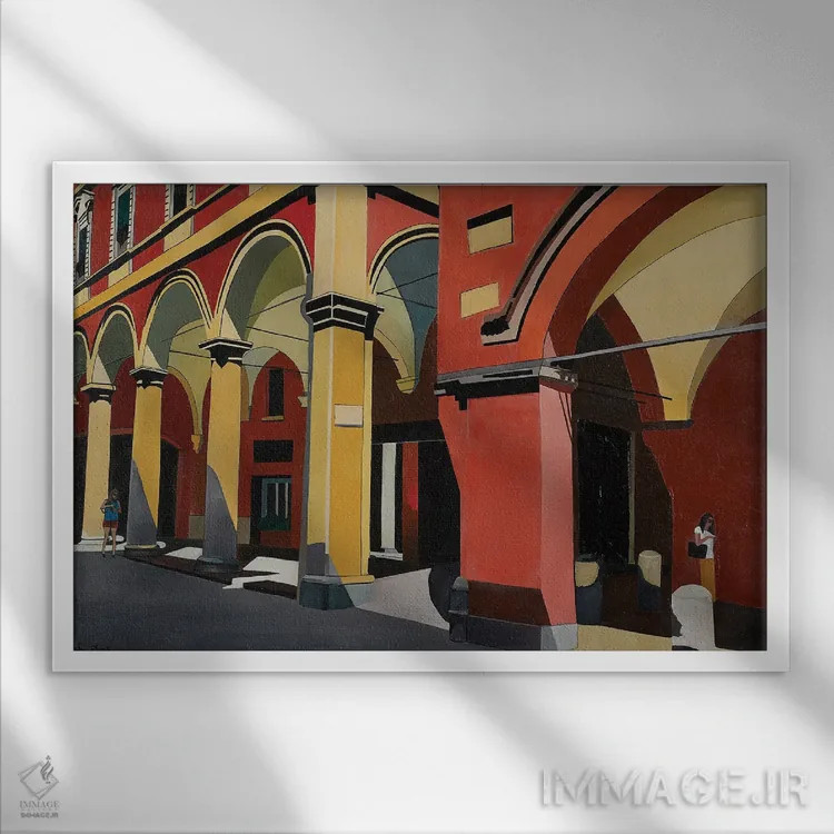 تابلو پیادهروی در بولونیا، ایتالیا اثر آن دو پلنتی - نمای قابدار سفید