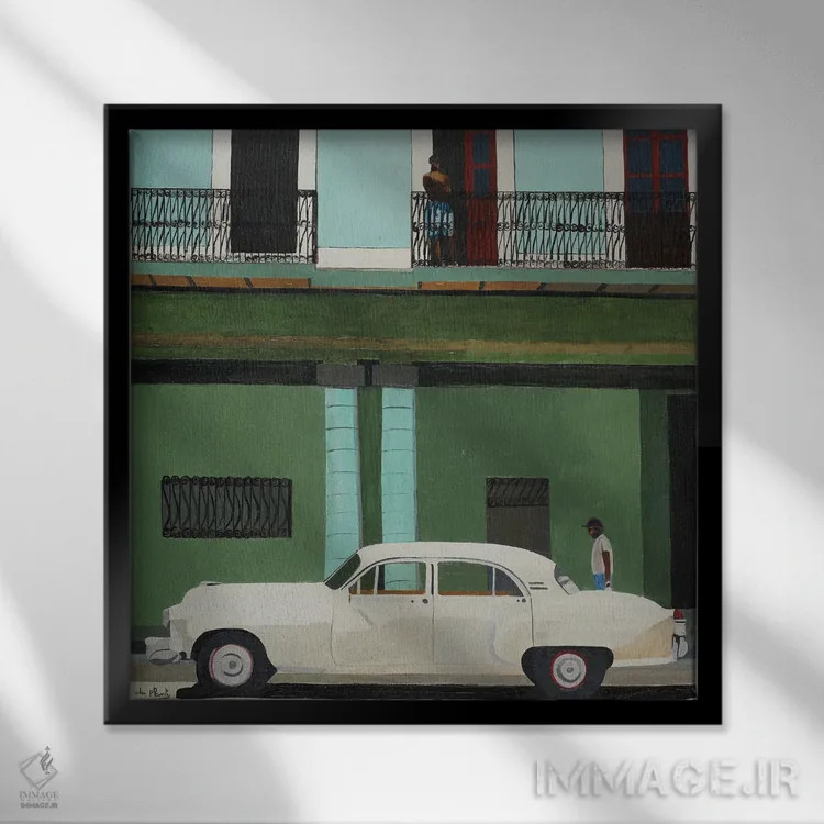 تابلو هاوانای سفید، کوبا اثر آن دو پلنتی - نمای قابدار مشکی