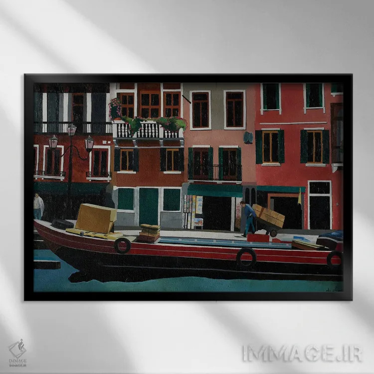 تابلو ونیز پرتلاش، ایتالیا اثر آن دو پلنتی - نمای قابدار مشکی