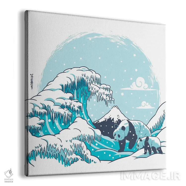 تابلو پاندای موج قطبی اثر آلبرتو پرز - نمای پرسپکتیو محصول