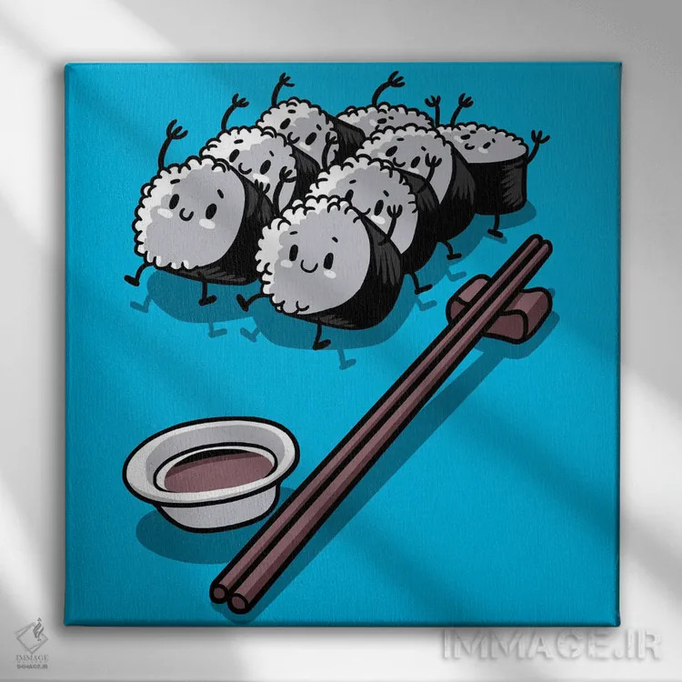 تابلو برنج کاوایی (سبک کارتونی ژاپنی) اثر آلبرتو پرز - نمای روبهرو روی دیوار
