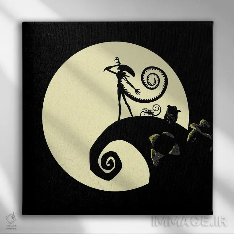 تابلو کابوس موجود فضایی اثر آلبرتو پرز - نمای روبهرو روی دیوار