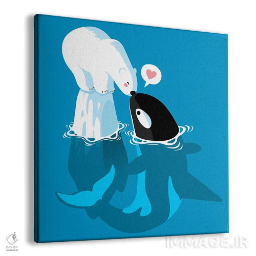 تابلو نهنگ قطبی و قاتل اثر آلبرتو پرز - نمای پرسپکتیو محصول