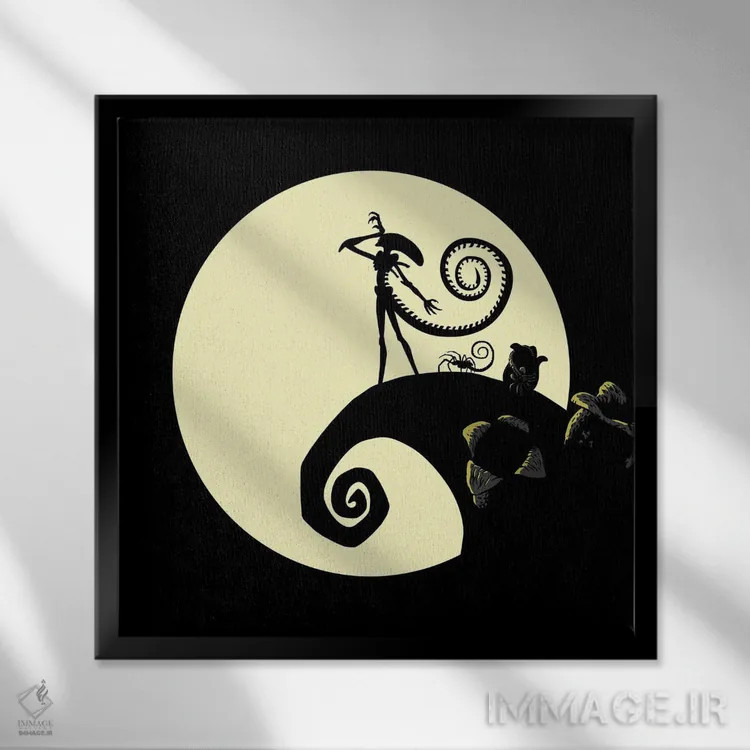 تابلو کابوس موجود فضایی اثر آلبرتو پرز - نمای قابدار مشکی