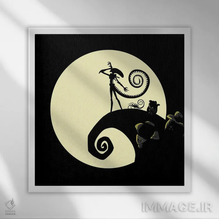 تابلو کابوس موجود فضایی اثر آلبرتو پرز - نمای قابدار سفید