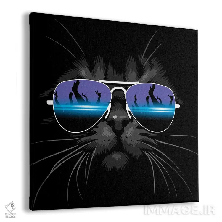 تابلو گربه تکنو اثر آلبرتو پرز - نمای پرسپکتیو محصول