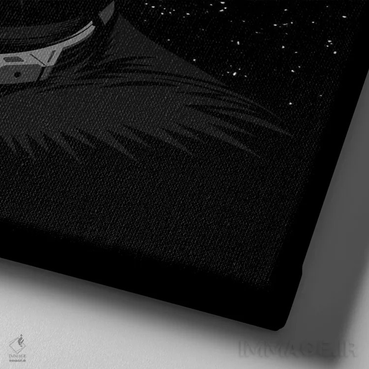 تابلو گربه فضانورد اثر آلبرتو پرز - نمای نزدیک بافت بوم