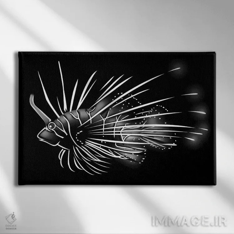 تابلو ماهی شیر اثر آلبرتو پرز - نمای روبهرو روی دیوار