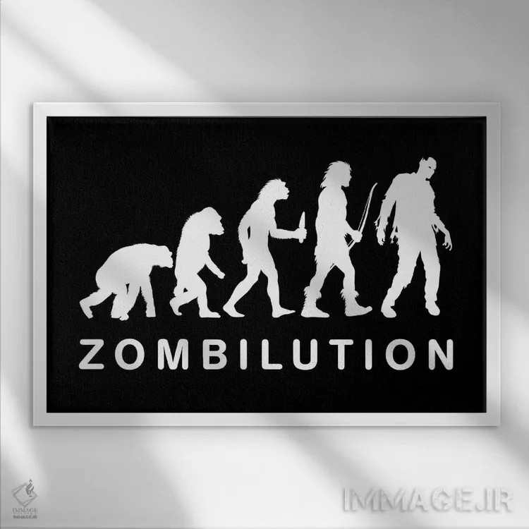 تابلو تحولات زامبیها اثر آلبرتو پرز - نمای قابدار سفید