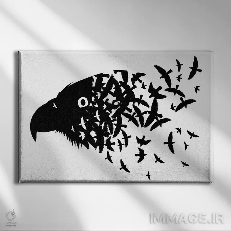 تابلو سر عقابها اثر آلبرتو پرز - نمای روبهرو روی دیوار