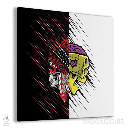 تابلو تصویر دوتایی جمجمهها اثر آلبرتو پرز - نمای پرسپکتیو محصول