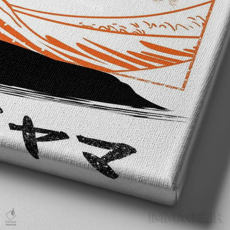 تابلو موجسواری روی موج در ژاپن اثر آلبرتو پرز - نمای نزدیک بافت بوم