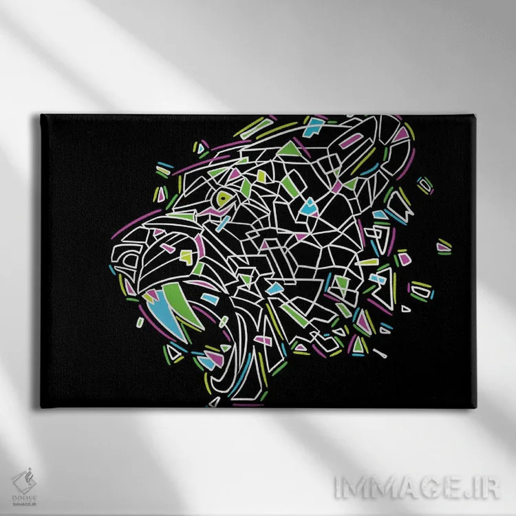 تابلو دندانهای نئونی اثر آلبرتو پرز - نمای روبهرو روی دیوار