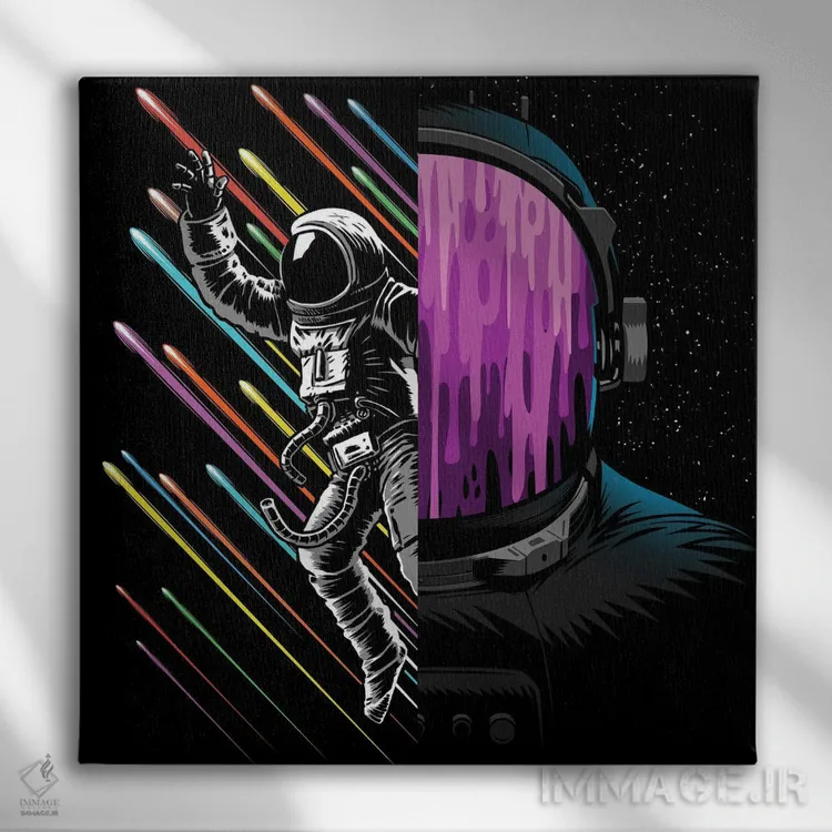 تابلو تصویر دوتایی فضانوردان کهکشانی اثر آلبرتو پرز - نمای روبهرو روی دیوار