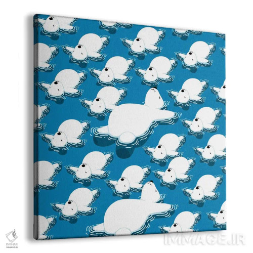 تابلو خانواده خرسهای قطبی شناور اثر آلبرتو پرز - نمای پرسپکتیو محصول