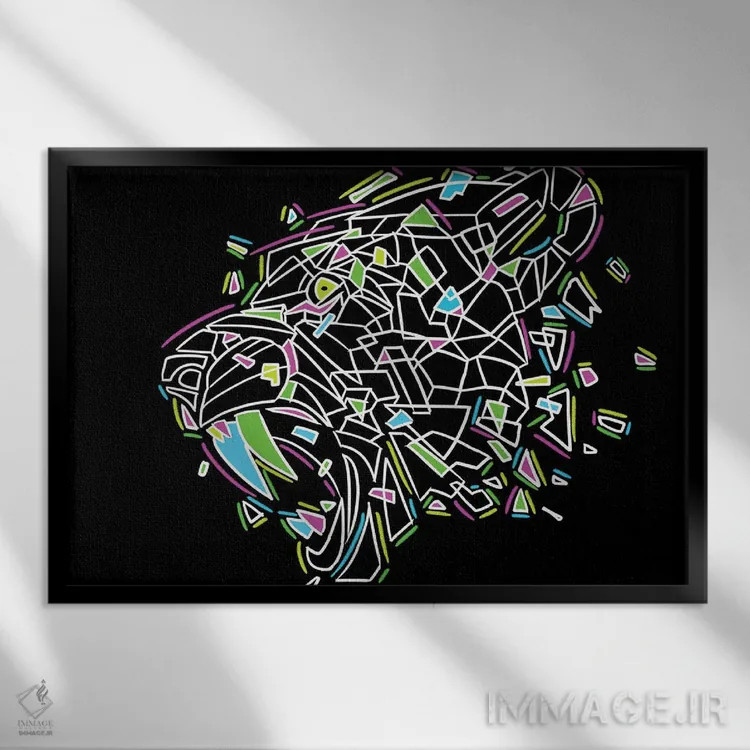 تابلو دندانهای نئونی اثر آلبرتو پرز - نمای قابدار مشکی