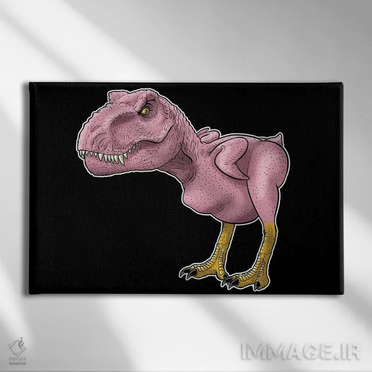 تابلو جوجه رکس اثر آلبرتو پرز - نمای روبهرو روی دیوار