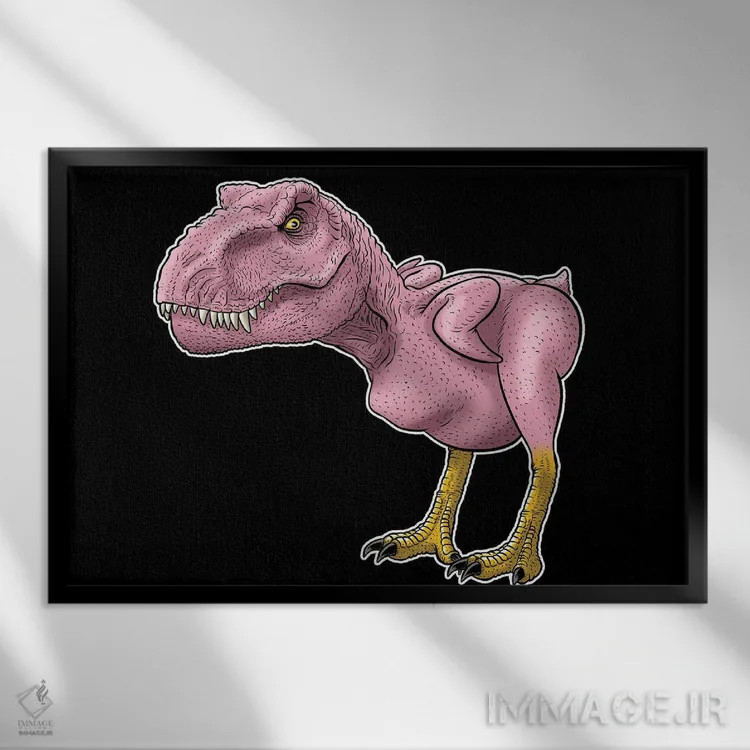 تابلو جوجه رکس اثر آلبرتو پرز - نمای قابدار مشکی