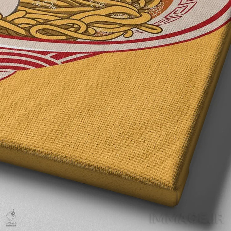 تابلو مبارزه سومو برای رامن اثر آلبرتو پرز - نمای نزدیک بافت بوم