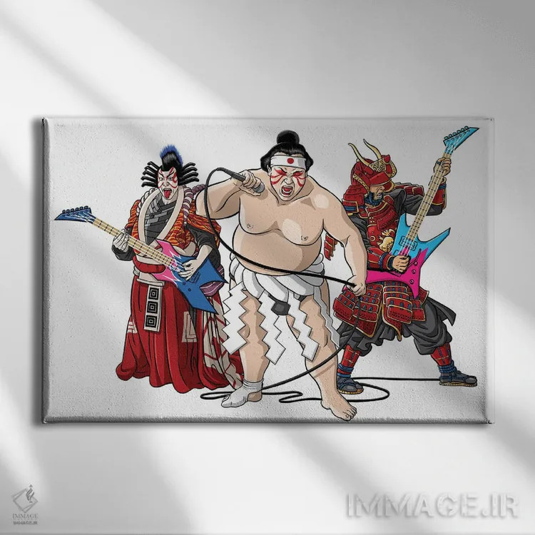 تابلو جنگجویان سنگی اثر آلبرتو پرز - نمای روبهرو روی دیوار