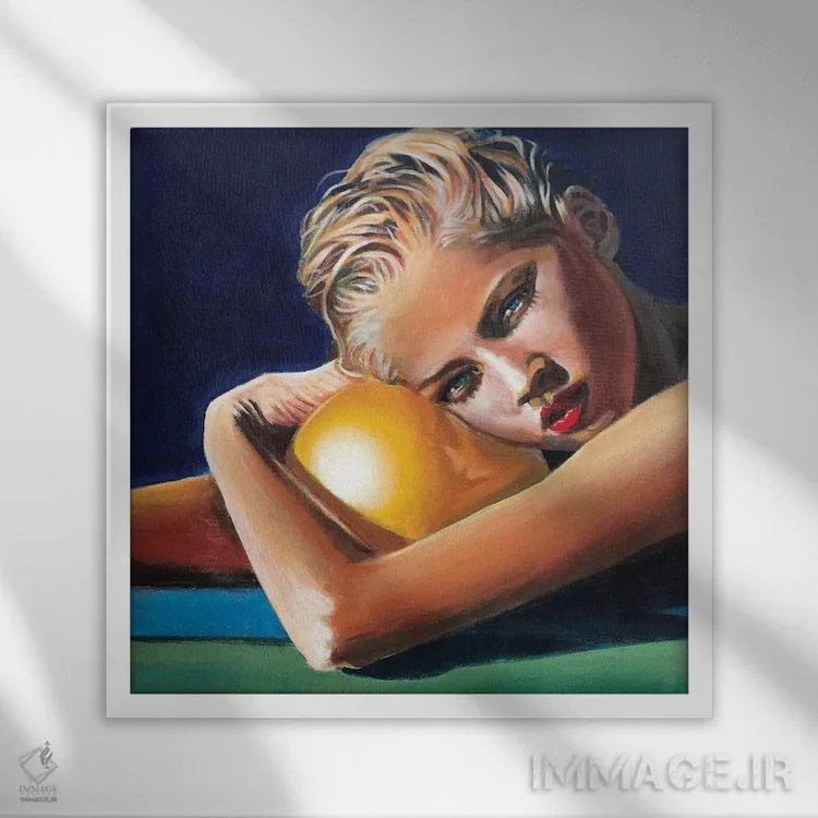 تابلو کنار استخر II اثر آنتوان رنو - نمای قابدار سفید