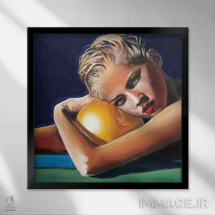 تابلو کنار استخر II اثر آنتوان رنو - نمای قابدار مشکی