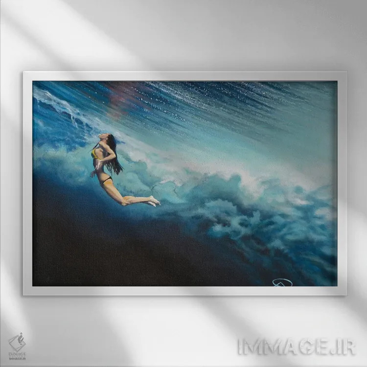 تابلو رقص زیر ابرها اثر آنتوان رنو - نمای قابدار سفید