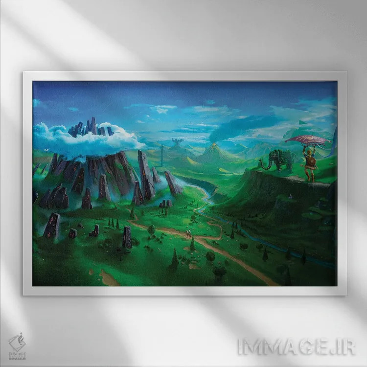 تابلو نفسی از وحش (الهام گرفته از بازی ویدیویی) اثر آرس فانتازیو (نام هنری ـ هنرمند فانتزی) - نمای قابدار سفید