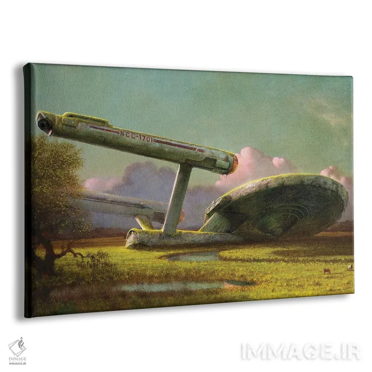 تابلو سفینهٔ فراموششده در چمنزار اثر آرس فانتازیو (نام هنری ـ هنرمند فانتزی) - نمای پرسپکتیو محصول