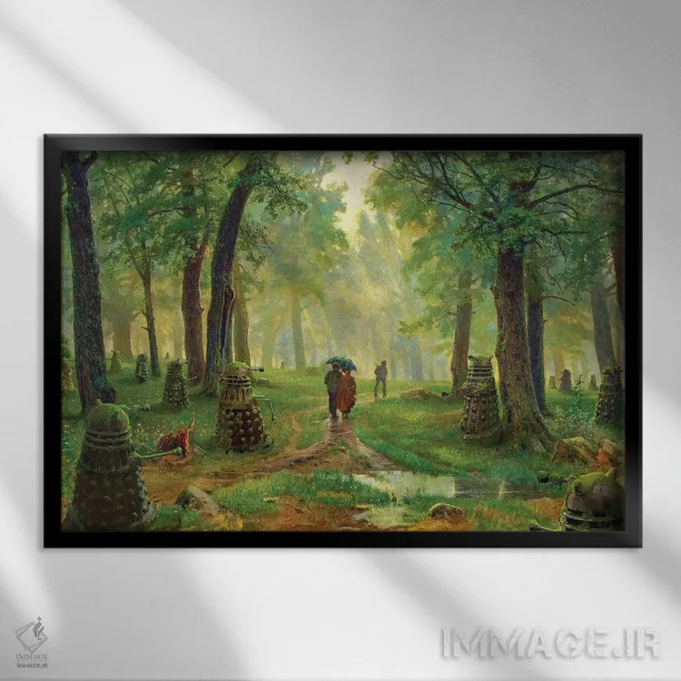 تابلو جنگل دالکها (شخصیت علمی-تخیلی) اثر آرس فانتازیو (نام هنری ـ هنرمند فانتزی) - نمای قابدار مشکی