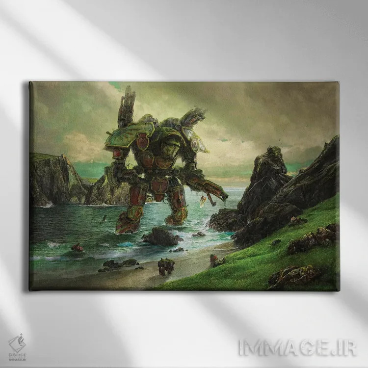 تابلو وارلرد تایتان زمینگیر اثر آرس فانتازیو (نام هنری ـ هنرمند فانتزی) - نمای روبهرو روی دیوار